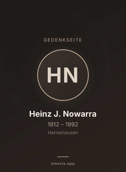 Gedenkportrait von Heinz J. Nowarra