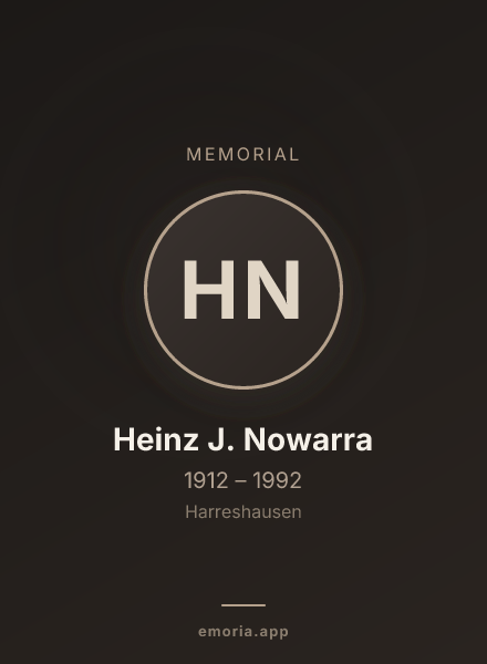 Memorial portrait of Heinz J. Nowarra