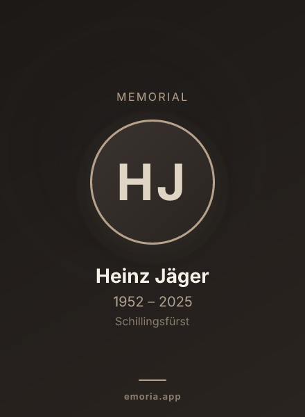 Memorial portrait of Heinz Jäger