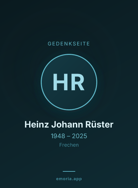 Gedenkportrait von Heinz Johann Rüster
