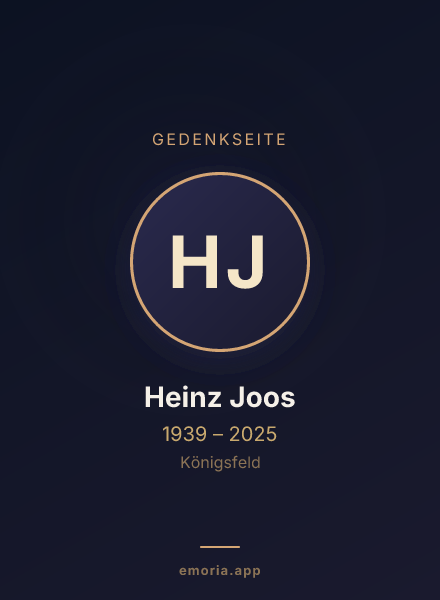 Gedenkportrait von Heinz Joos
