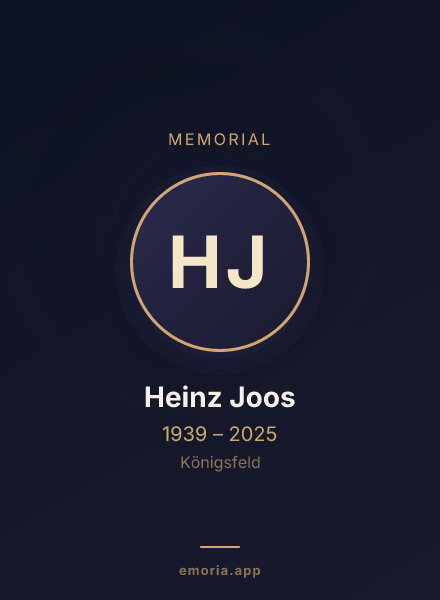 Memorial portrait of Heinz Joos