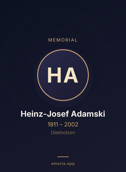 Memorial portrait of Heinz-Josef Adamski