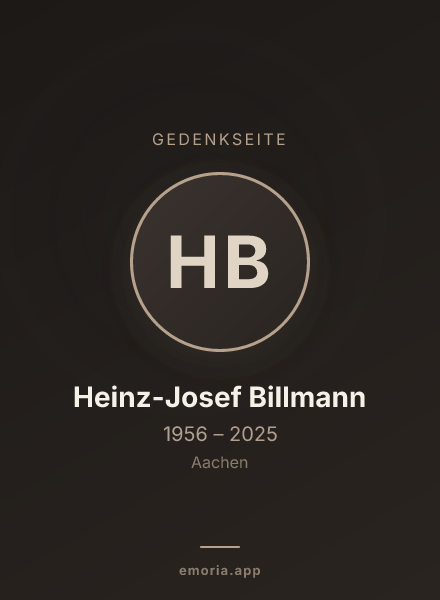 Gedenkportrait von Heinz-Josef Billmann