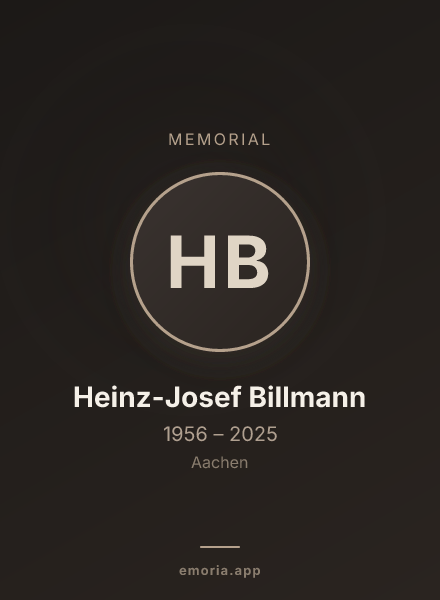 Memorial portrait of Heinz-Josef Billmann