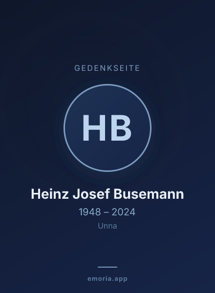 Gedenkportrait von Heinz Josef Busemann