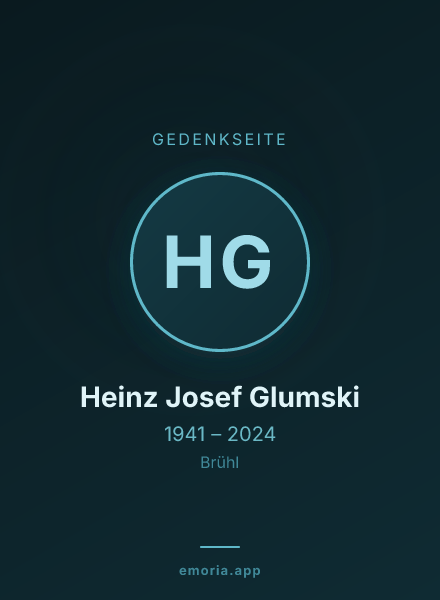 Gedenkportrait von Heinz Josef Glumski