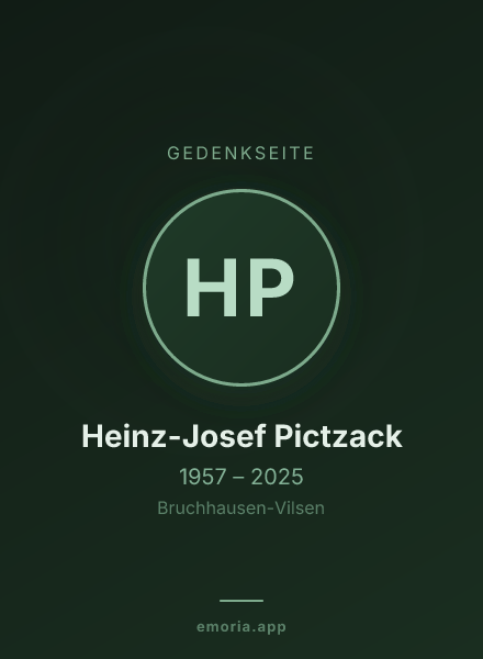 Gedenkportrait von Heinz-Josef Pictzack