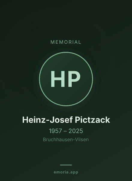 Memorial portrait of Heinz-Josef Pictzack