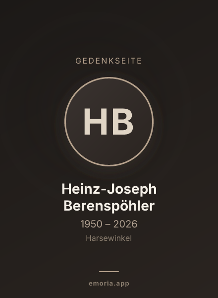 Gedenkportrait von Heinz-Joseph Berenspöhler