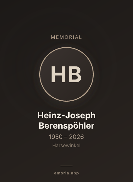 Memorial portrait of Heinz-Joseph Berenspöhler