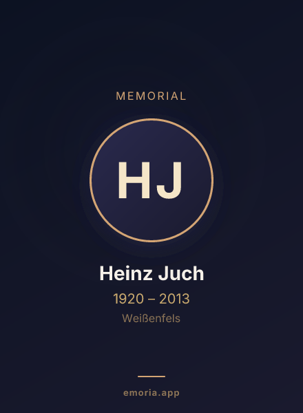 Memorial portrait of Heinz Juch