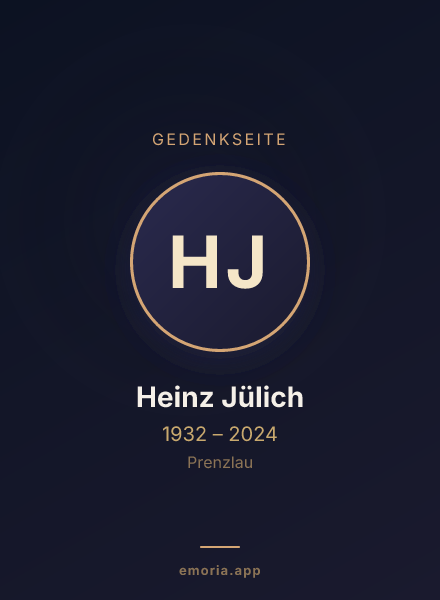 Gedenkportrait von Heinz Jülich