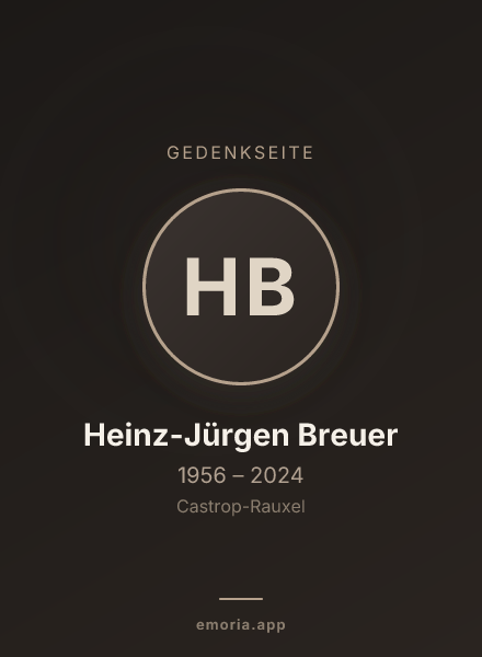 Gedenkportrait von Heinz-Jürgen Breuer
