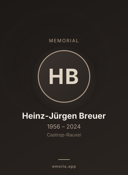 Memorial portrait of Heinz-Jürgen Breuer