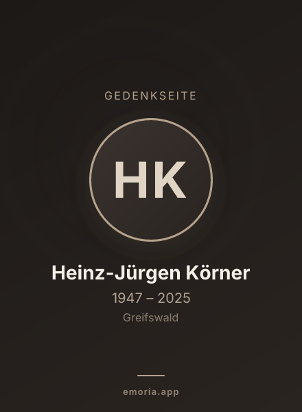 Gedenkportrait von Heinz-Jürgen Körner