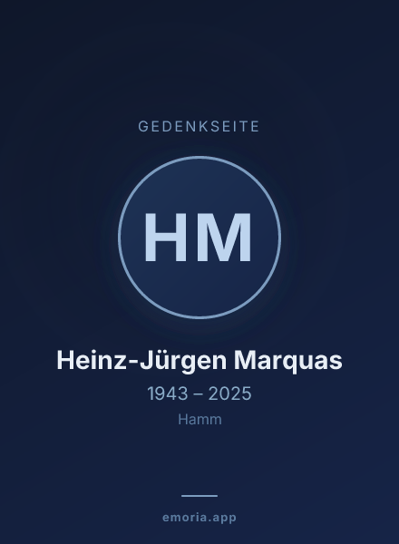 Gedenkportrait von Heinz-Jürgen Marquas