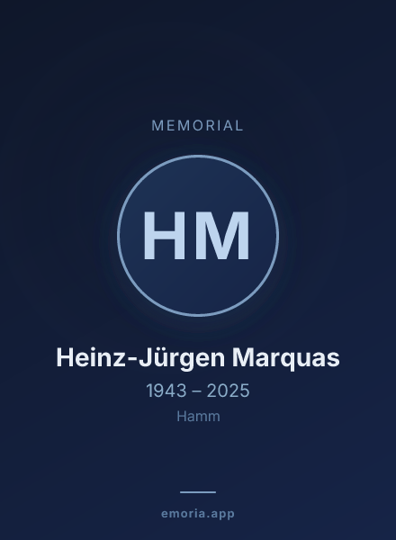 Memorial portrait of Heinz-Jürgen Marquas