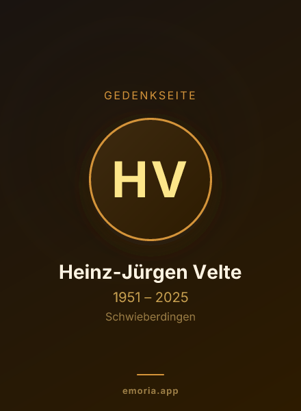 Gedenkportrait von Heinz-Jürgen Velte