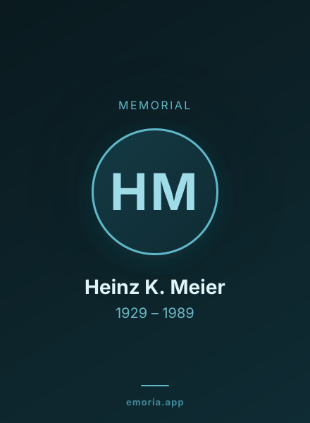 Memorial portrait of Heinz K. Meier