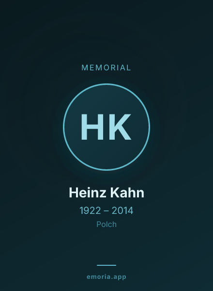 Memorial portrait of Heinz Kahn