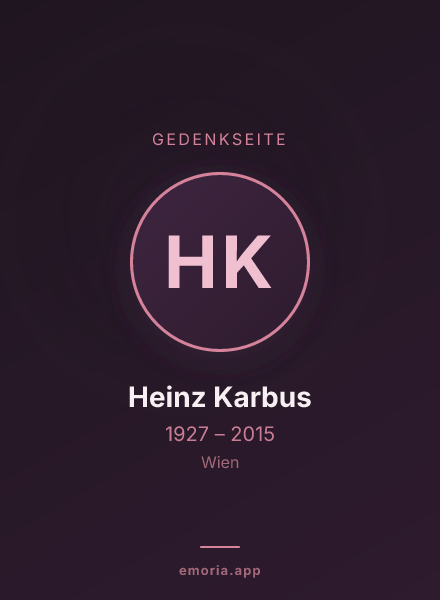 Gedenkportrait von Heinz Karbus