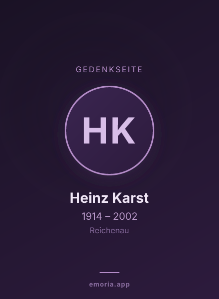 Gedenkportrait von Heinz Karst