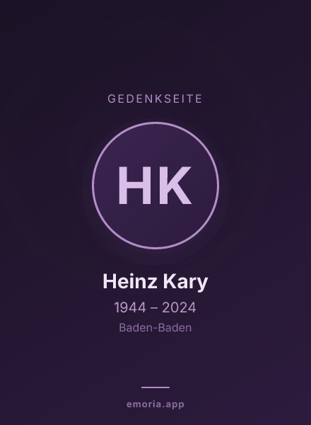 Gedenkportrait von Heinz Kary