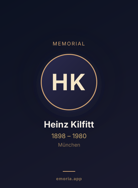 Memorial portrait of Heinz Kilfitt
