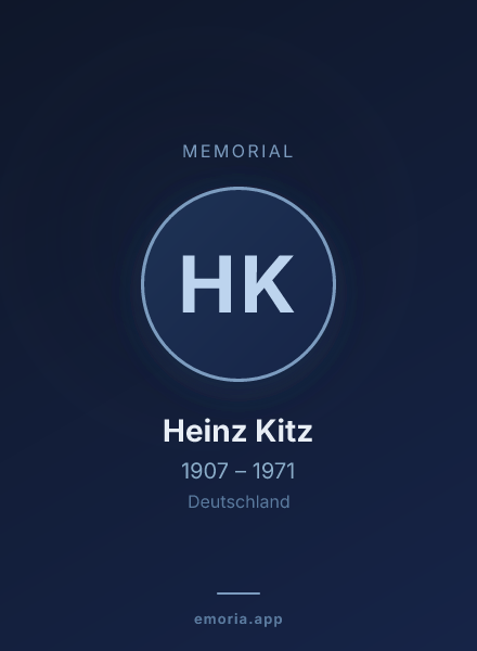 Memorial portrait of Heinz Kitz
