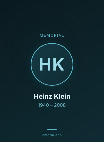 Memorial portrait of Heinz Klein