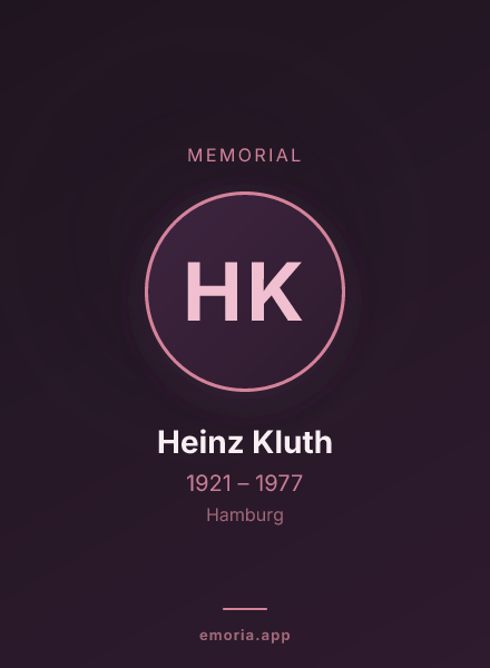 Memorial portrait of Heinz Kluth
