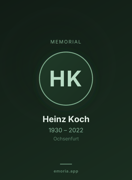 Memorial portrait of Heinz Koch