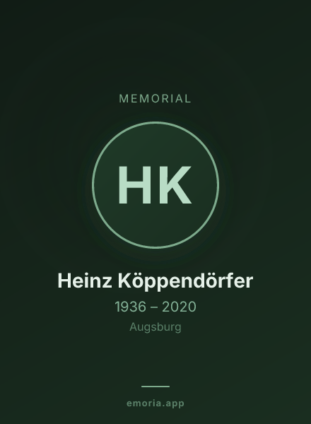 Memorial portrait of Heinz Köppendörfer