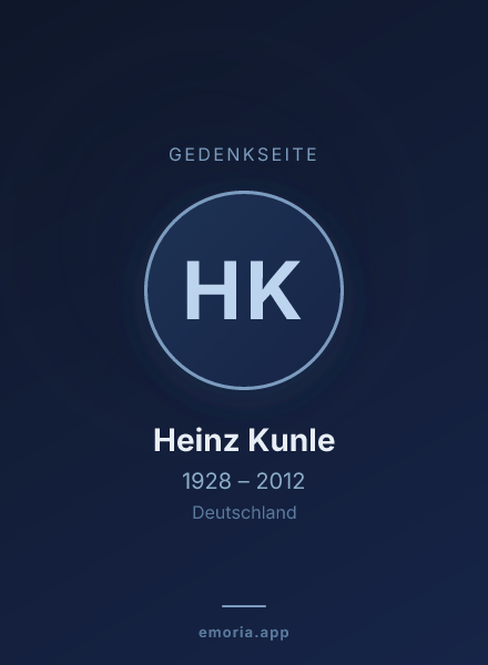 Gedenkportrait von Heinz Kunle