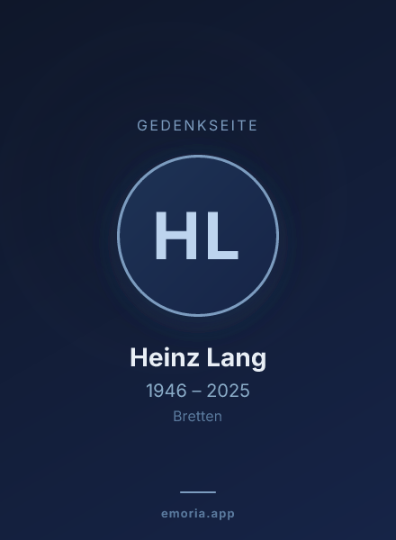 Gedenkportrait von Heinz Lang