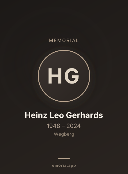 Memorial portrait of Heinz Leo Gerhards