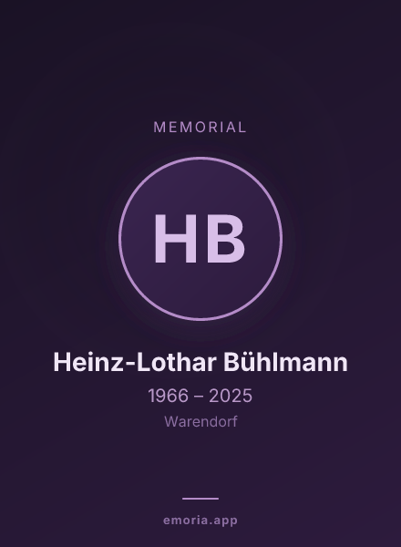 Memorial portrait of Heinz-Lothar Bühlmann