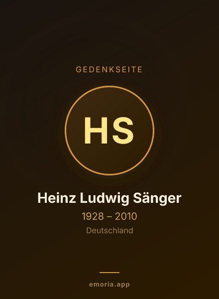 Gedenkportrait von Heinz Ludwig Sänger