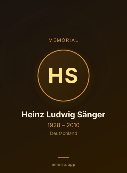 Memorial portrait of Heinz Ludwig Sänger