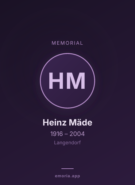 Memorial portrait of Heinz Mäde