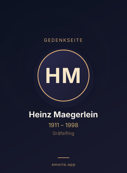 Gedenkportrait von Heinz Maegerlein