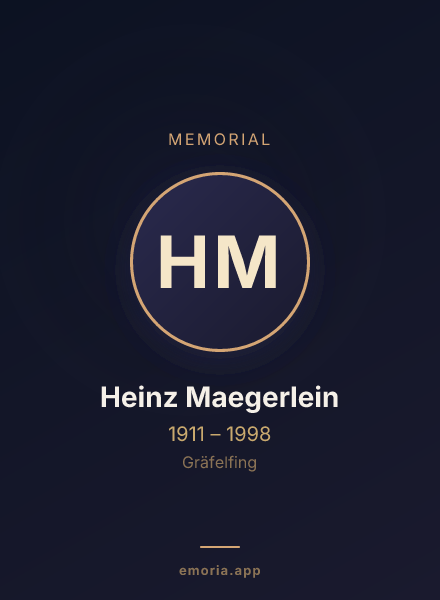 Memorial portrait of Heinz Maegerlein