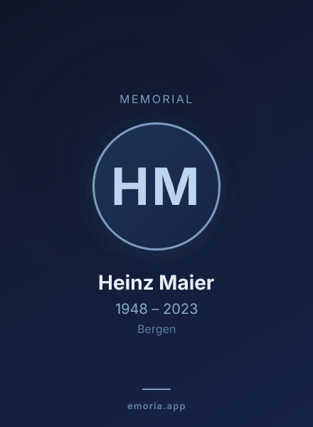 Memorial portrait of Heinz Maier