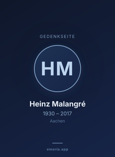 Gedenkportrait von Heinz Malangré