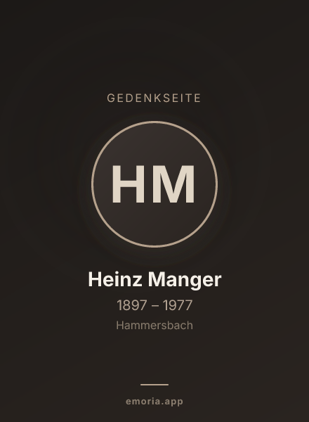 Gedenkportrait von Heinz Manger