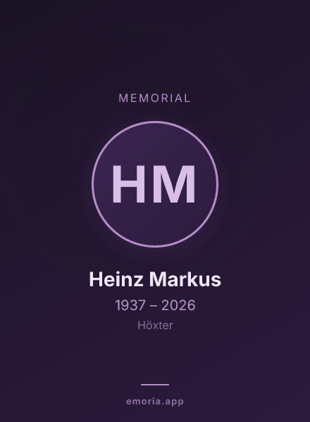 Memorial portrait of Heinz Markus