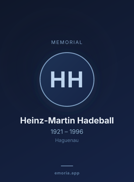 Memorial portrait of Heinz-Martin Hadeball