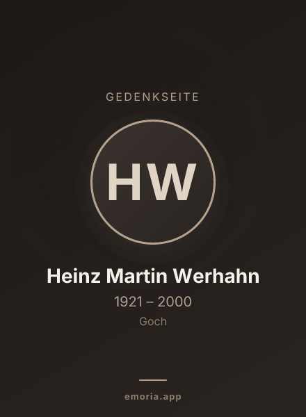 Gedenkportrait von Heinz Martin Werhahn