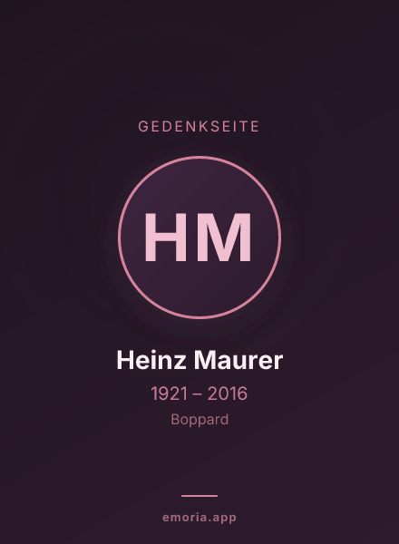 Gedenkportrait von Heinz Maurer